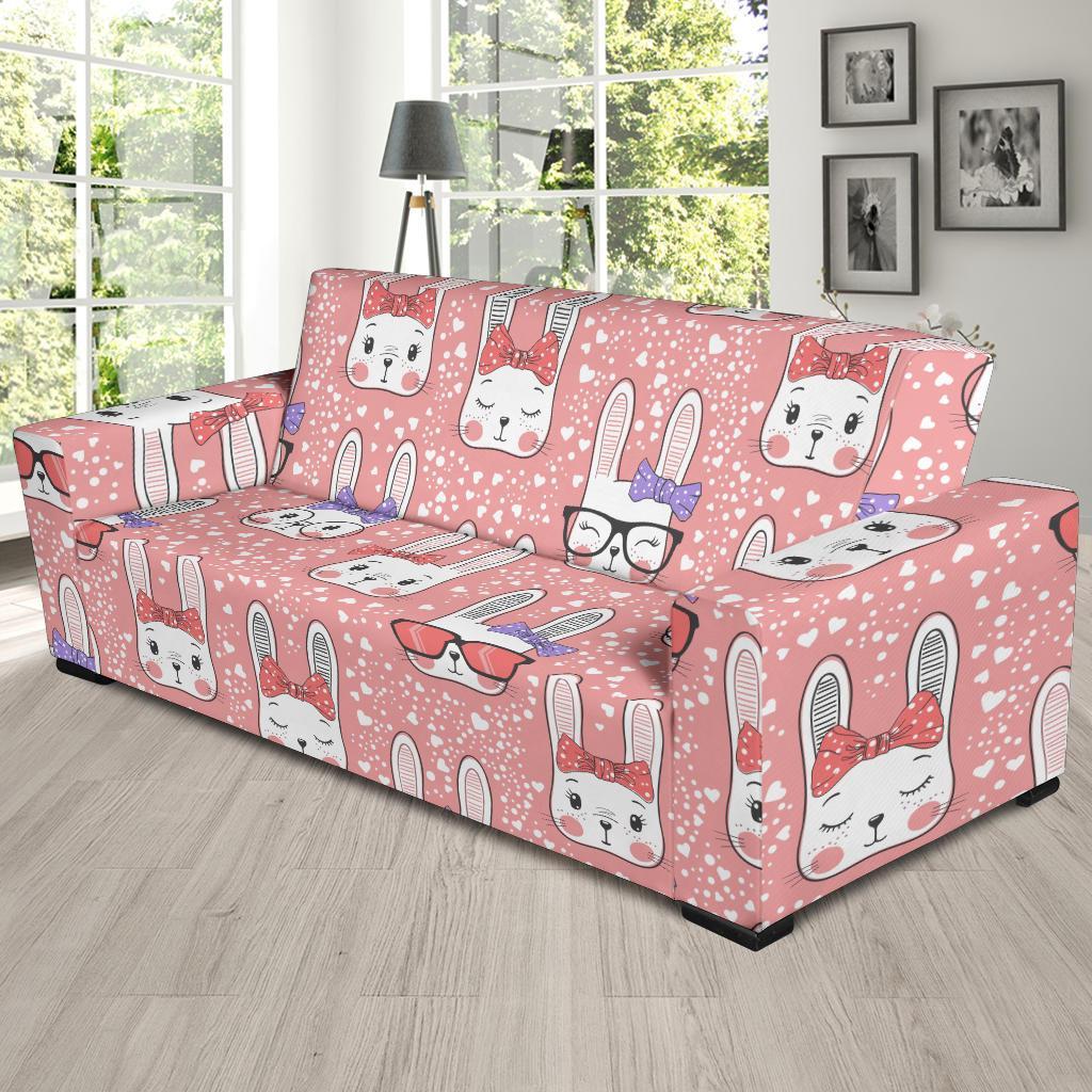 Cute Bunny Rabbit Pattern Print Sofa Covers-grizzshop