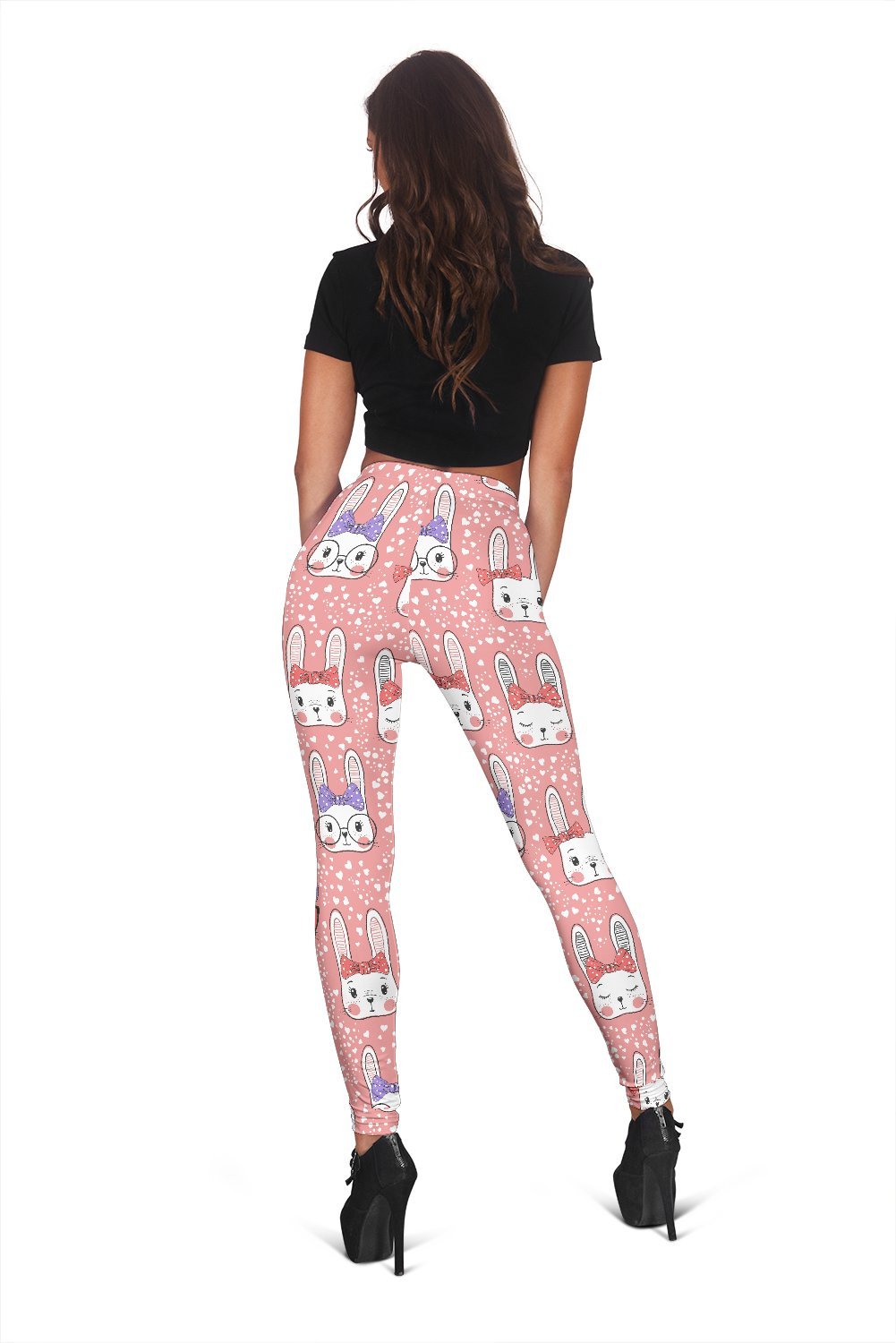 Cute Bunny Rabbit Print Pattern Women Leggings-grizzshop