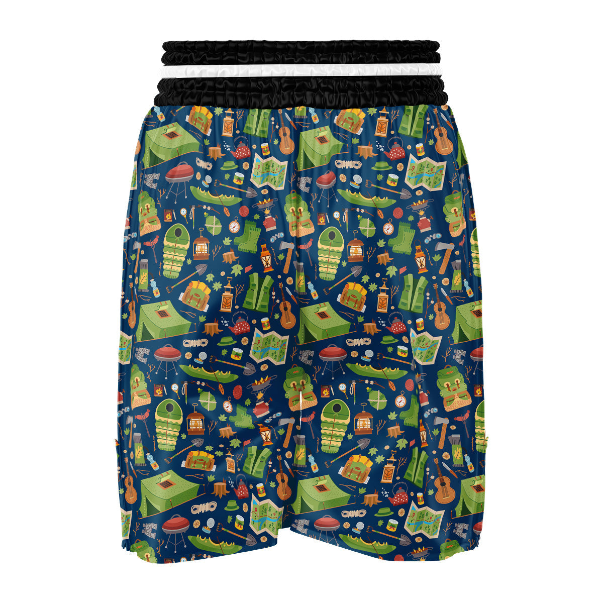 Cute Camping Equipment Print Pattern Boxing Shorts-grizzshop