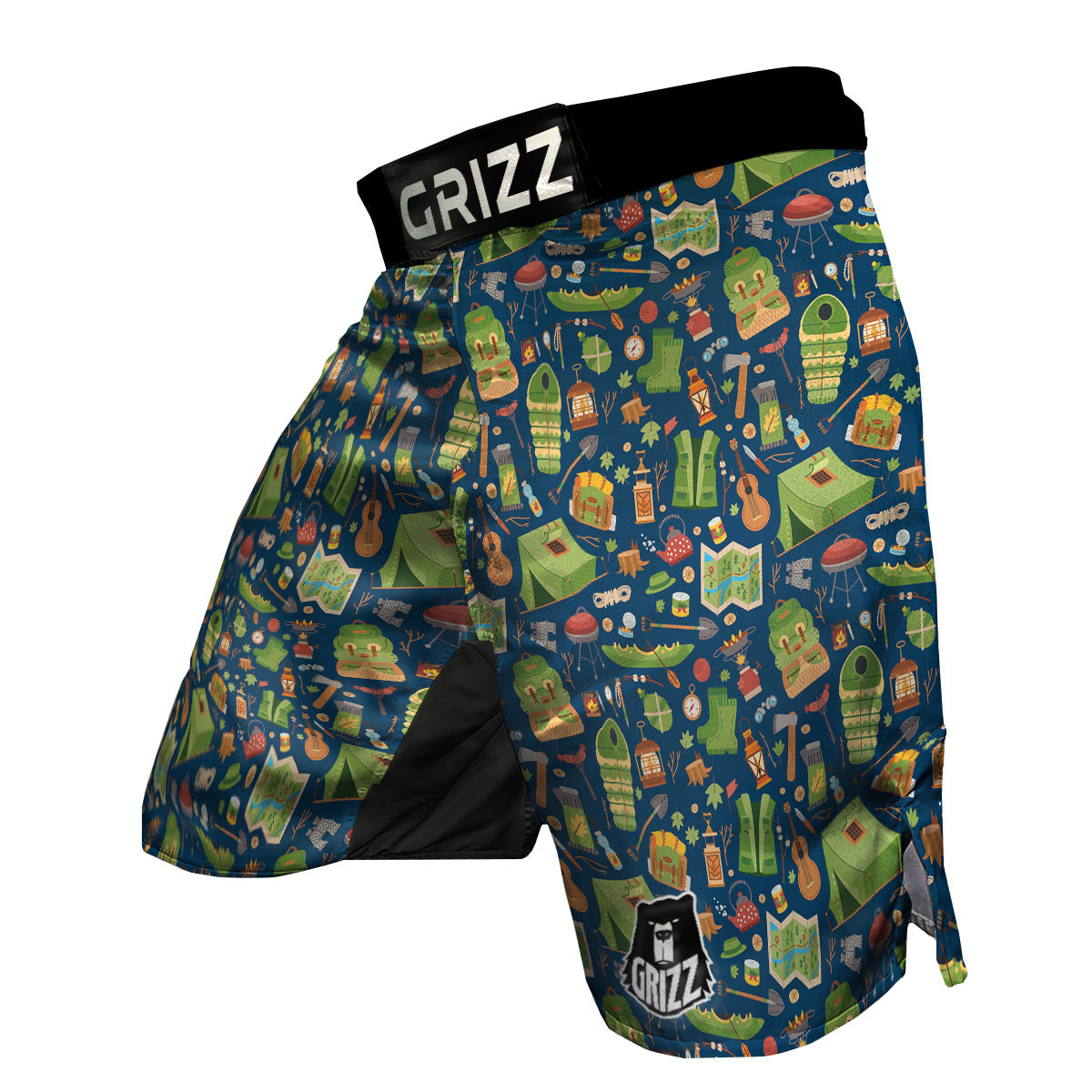 Cute Camping Equipment Print Pattern MMA Shorts-grizzshop