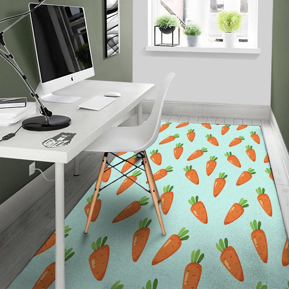 Cute Carrot Print Pattern Floor Mat-grizzshop