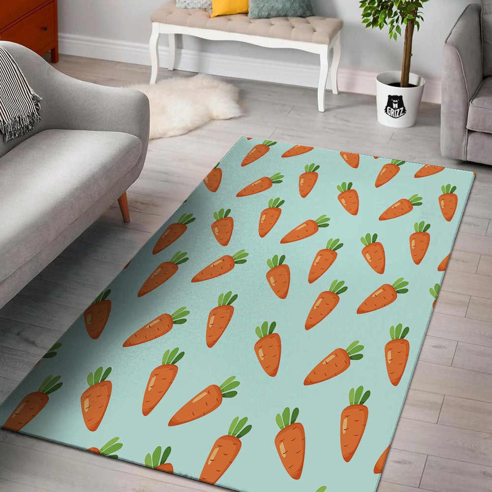 Cute Carrot Print Pattern Floor Mat-grizzshop