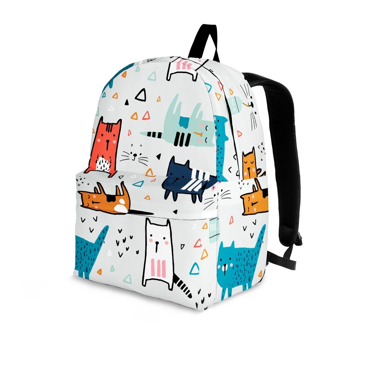 Cute Cartoon Doodle Cat Print Backpack-grizzshop