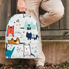 Cute Cartoon Doodle Cat Print Backpack-grizzshop