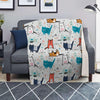 Cute Cartoon Doodle Cat Print Blanket-grizzshop