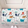 Cute Cartoon Doodle Cat Print Door Mat-grizzshop