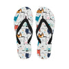 Cute Cartoon Doodle Cat Print Men's Flip Flops-grizzshop