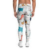 Cute Cartoon Doodle Cat Print Men's Leggings-grizzshop