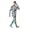 Cute Cartoon Doodle Cat Print Men's Pajamas-grizzshop