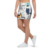 Cute Cartoon Doodle Cat Print Mini Skirt-grizzshop