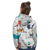 Cute Cartoon Doodle Cat Print Women's Hoodie-grizzshop