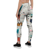 Cute Cartoon Doodle Cat Print Women's Leggings-grizzshop