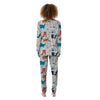 Cute Cartoon Doodle Cat Print Women's Pajamas-grizzshop