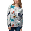 Cute Cartoon Doodle Cat Print Women's Sweatshirt-grizzshop