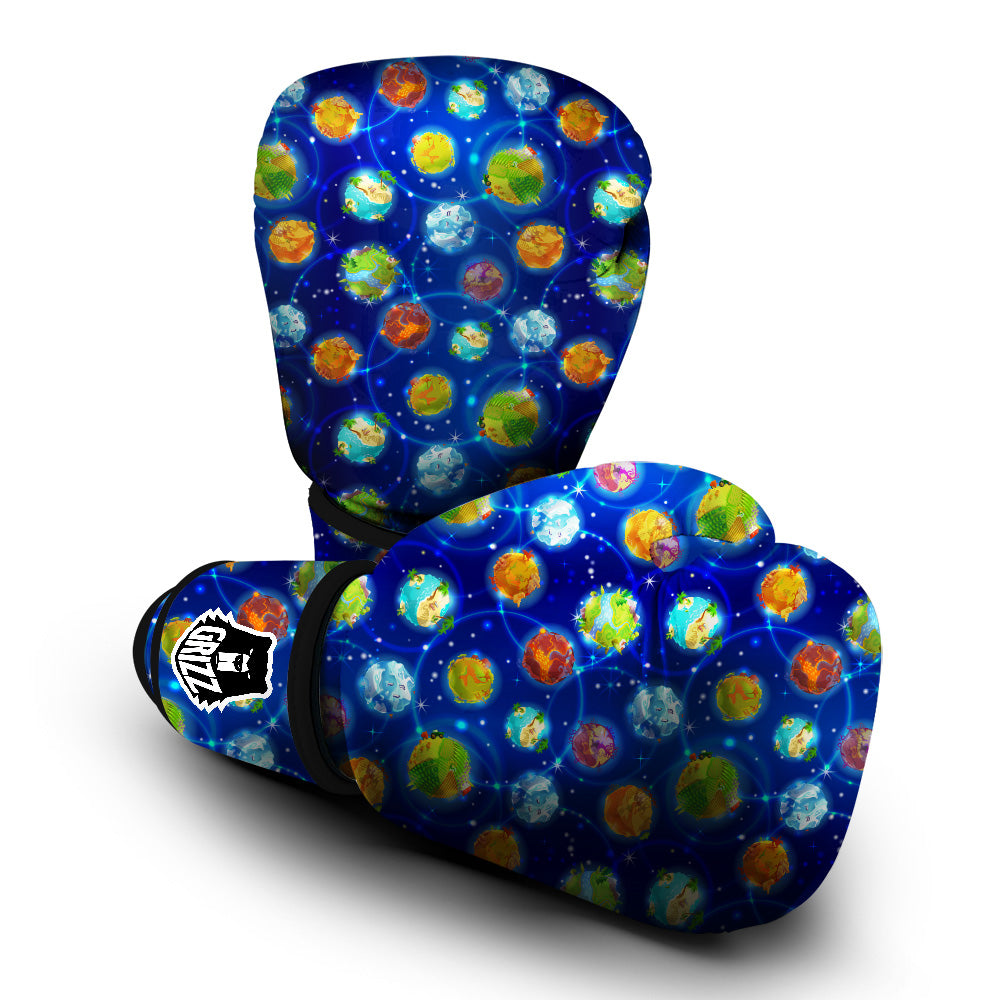 Cute Cartoon Planets Print Pattern Boxing Gloves-grizzshop