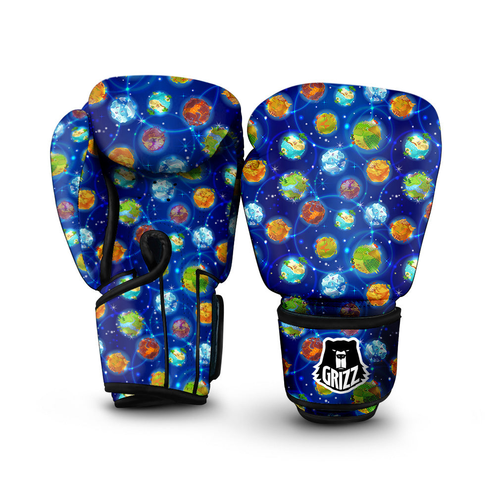 Cute Cartoon Planets Print Pattern Boxing Gloves-grizzshop