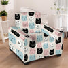 Cute Cat Face Print Armchair Cover-grizzshop