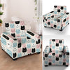 Cute Cat Face Print Armchair Cover-grizzshop