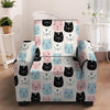 Cute Cat Face Print Armchair Cover-grizzshop