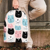 Cute Cat Face Print Backpack-grizzshop