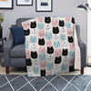 Cute Cat Face Print Blanket-grizzshop