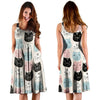 Cute Cat Face Print Dress-grizzshop