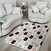 Cute Cat Face Print Floor Mat-grizzshop