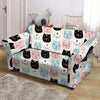 Cute Cat Face Print Loveseat Cover-grizzshop