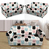 Cute Cat Face Print Loveseat Cover-grizzshop