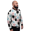 Cute Cat Face Print Men's Bomber Jacket-grizzshop