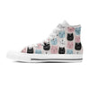 Cute Cat Face Print Men's High Top Shoes-grizzshop