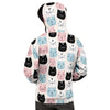 Cute Cat Face Print Men's Hoodie-grizzshop