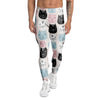 Cute Cat Face Print Men's Leggings-grizzshop