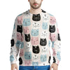 Cute Cat Face Print Men's Sweatshirt-grizzshop