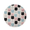 Cute Cat Face Print Round Rug-grizzshop