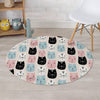 Cute Cat Face Print Round Rug-grizzshop