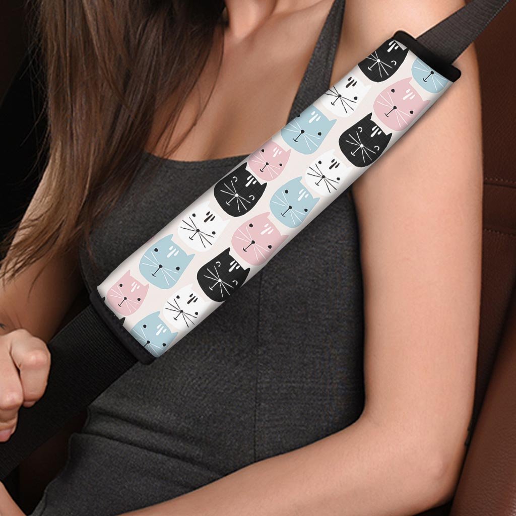 Cute Cat Face Print Seat Belt Cover-grizzshop