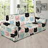 Cute Cat Face Print Sofa Cover-grizzshop