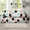 Cute Cat Face Print Sofa Cover-grizzshop