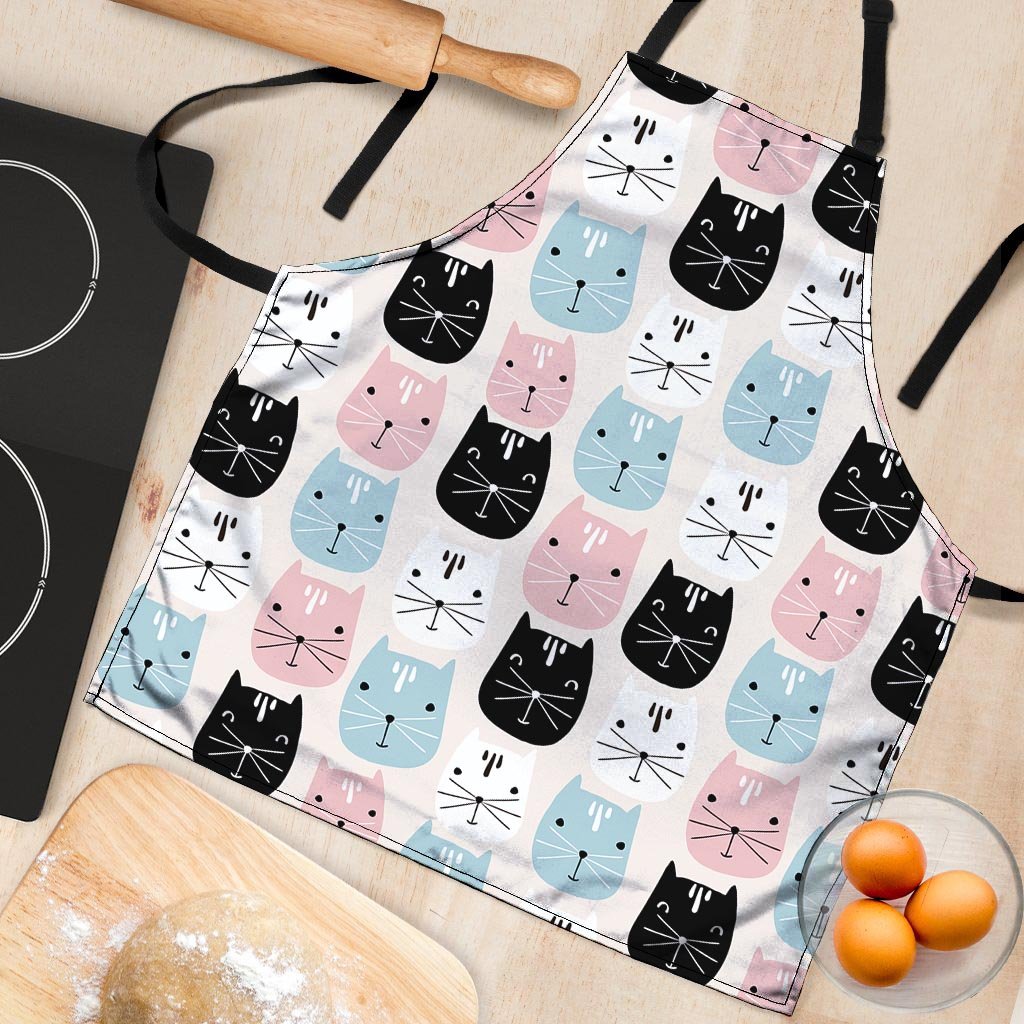 Cute Cat Face Print Women's Apron-grizzshop