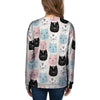 Cute Cat Face Print Women's Sweatshirt-grizzshop