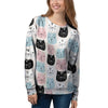 Cute Cat Face Print Women's Sweatshirt-grizzshop