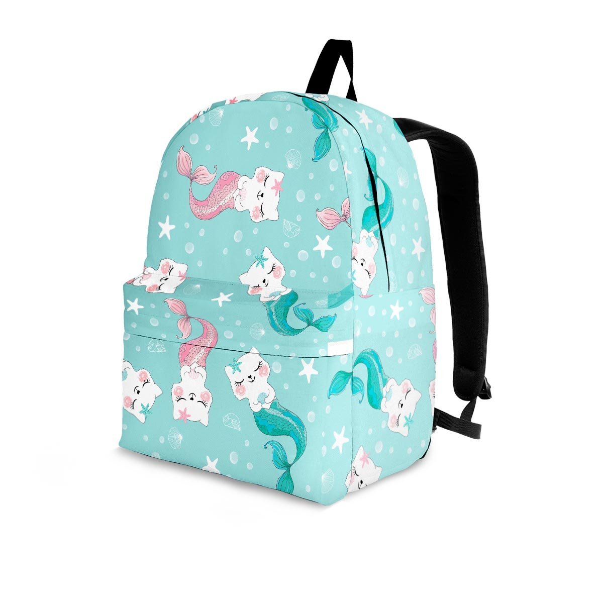 Cute Cat Mermaid Print Backpack-grizzshop