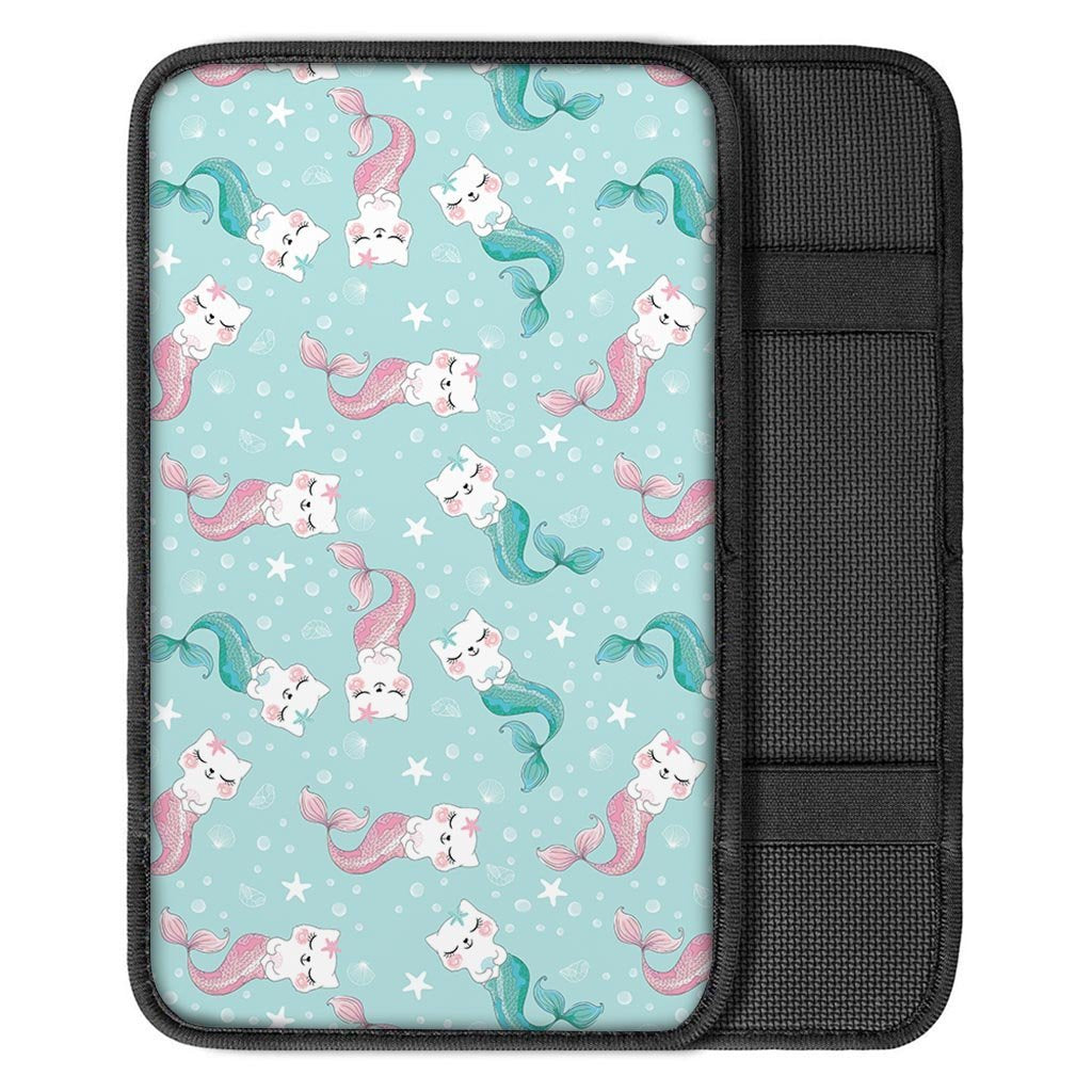 Cute Cat Mermaid Print Car Console Cover-grizzshop