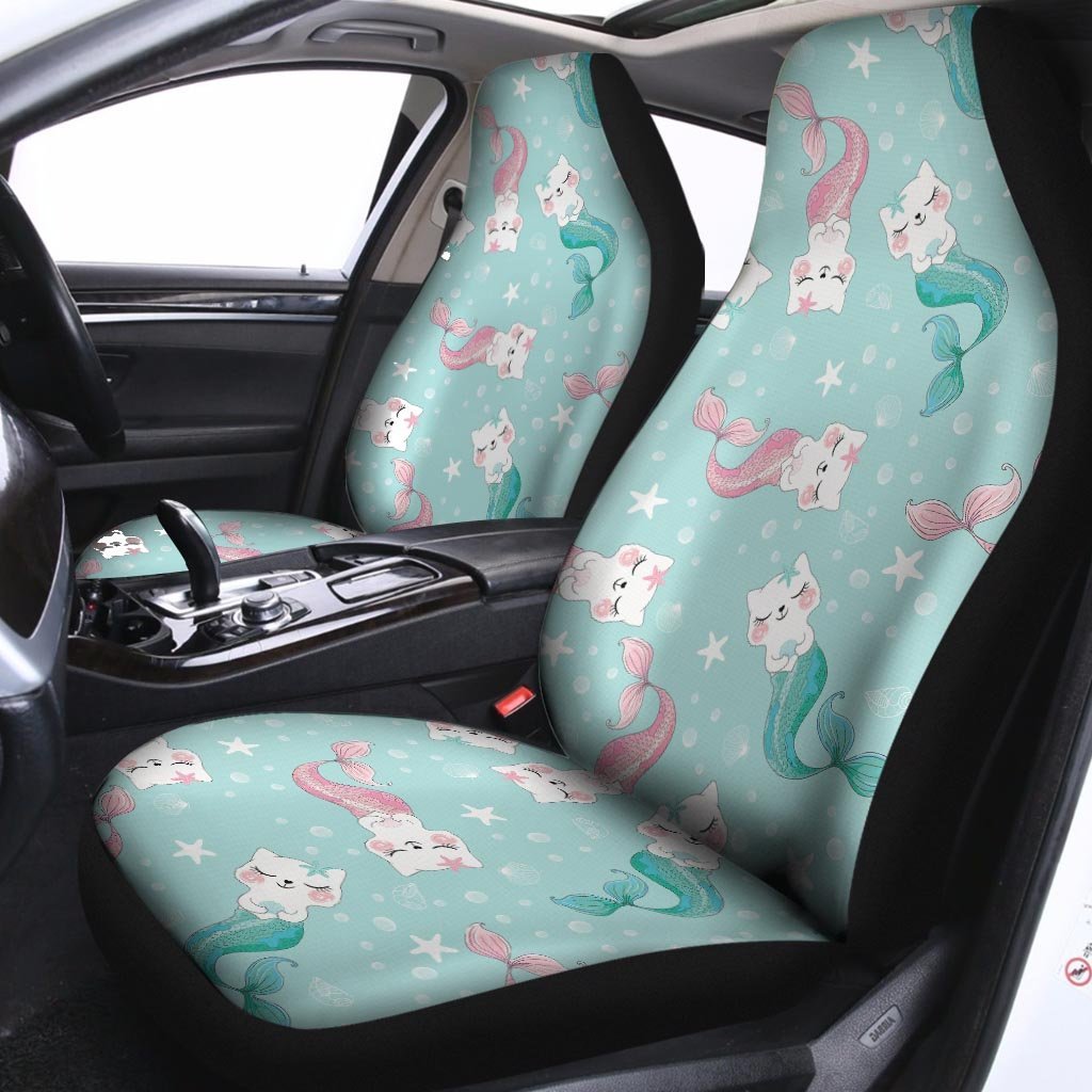 Cute Cat Mermaid Print Car Seat Covers-grizzshop