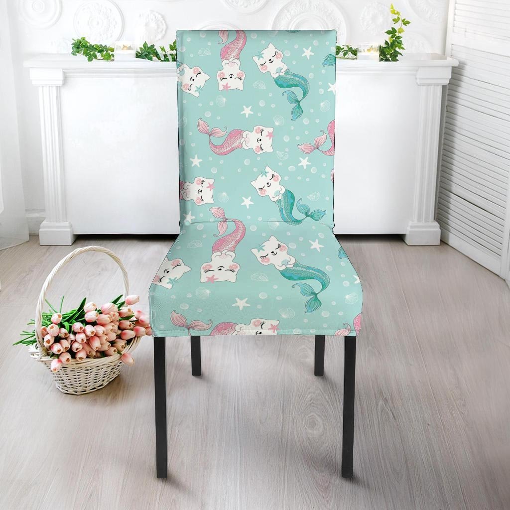 Cute Cat Mermaid Print Chair Cover-grizzshop