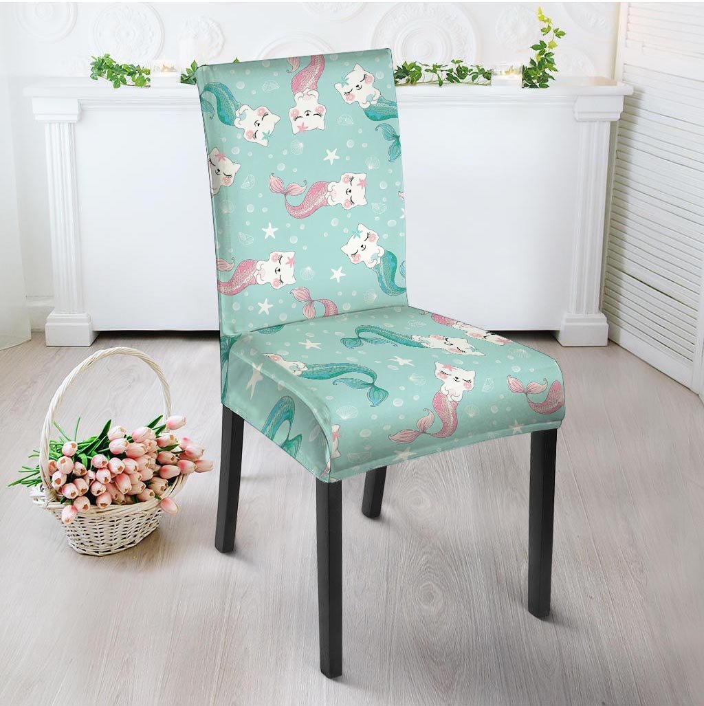 Cute Cat Mermaid Print Chair Cover-grizzshop