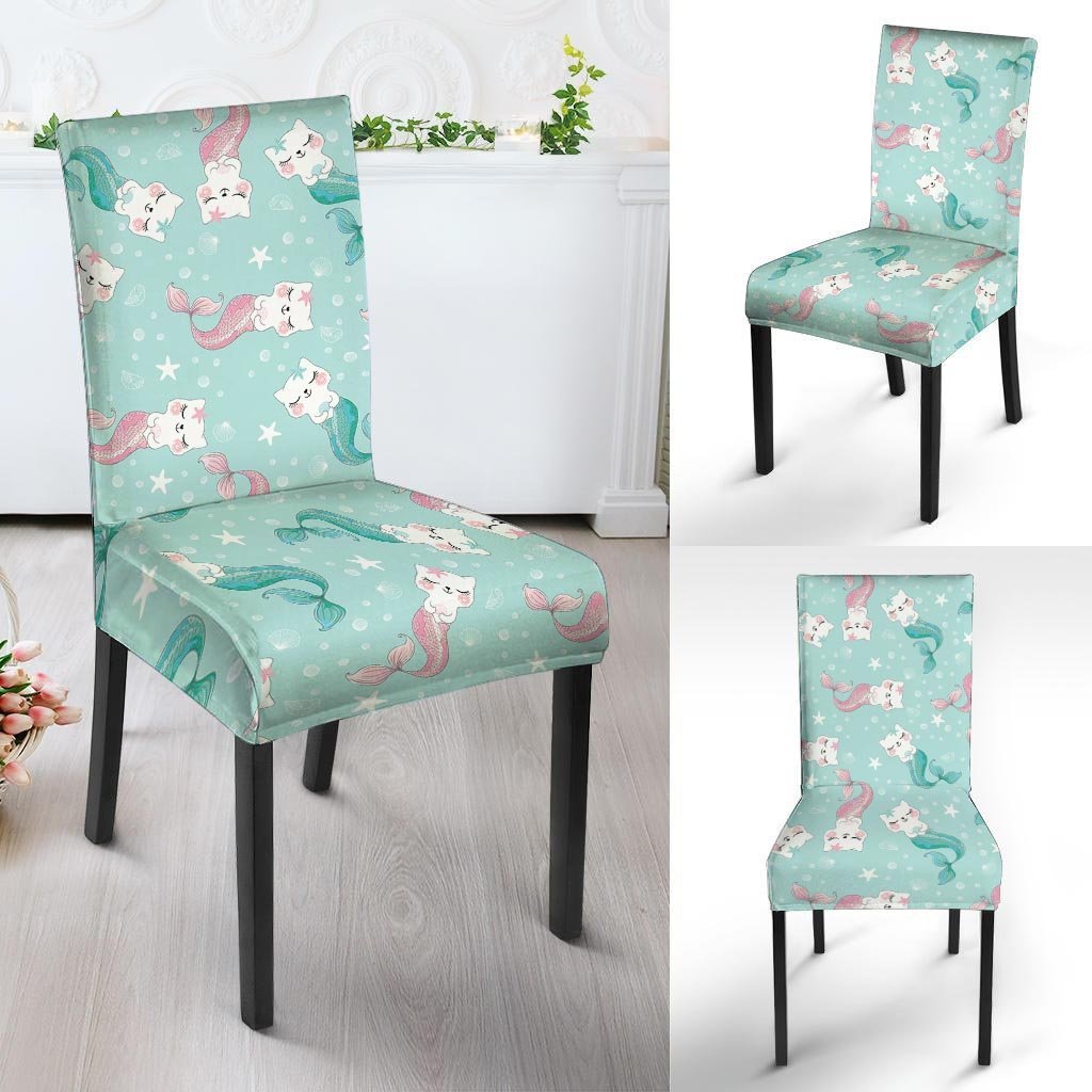 Cute Cat Mermaid Print Chair Cover-grizzshop