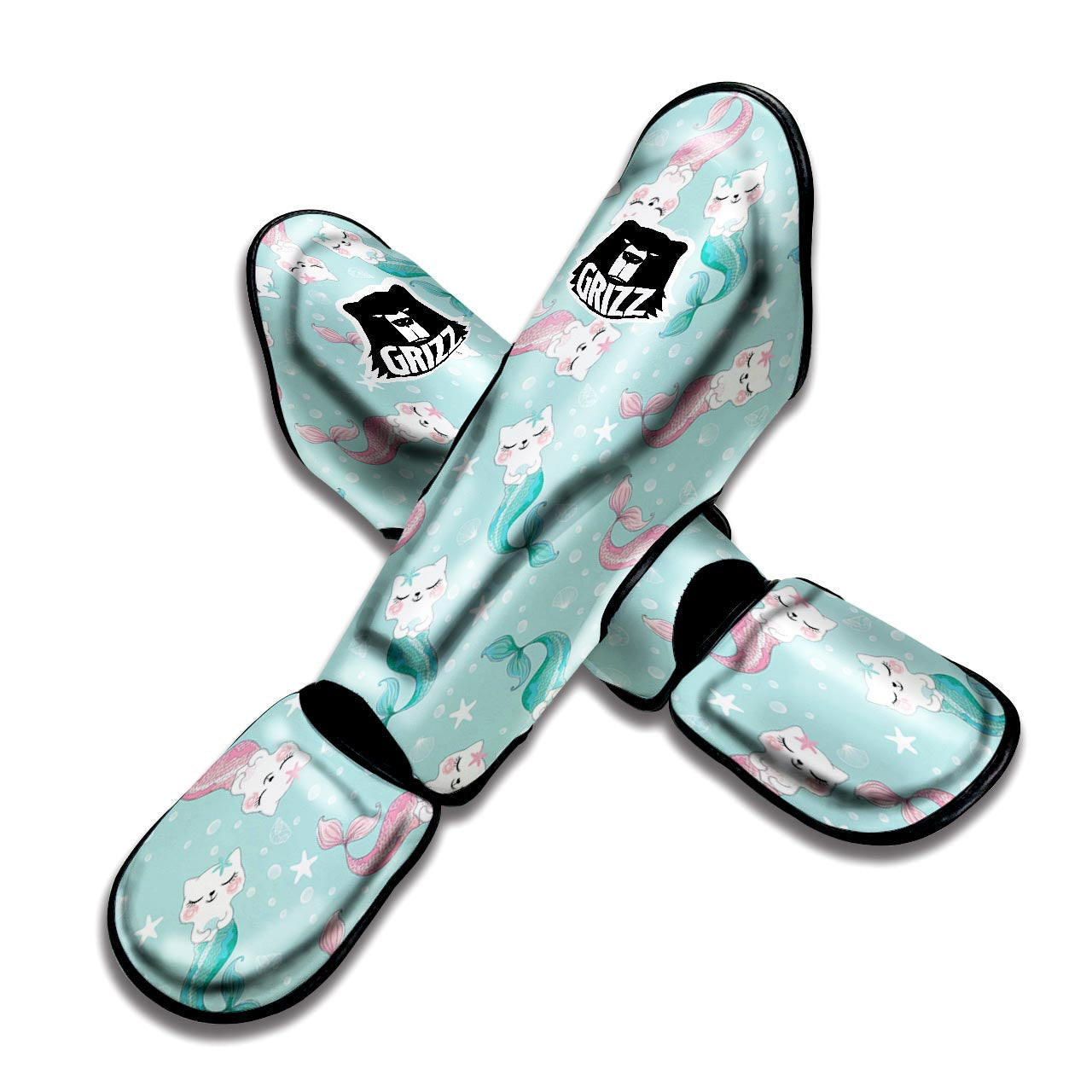 Cute Cat Mermaid Print Muay Thai Shin Guard-grizzshop