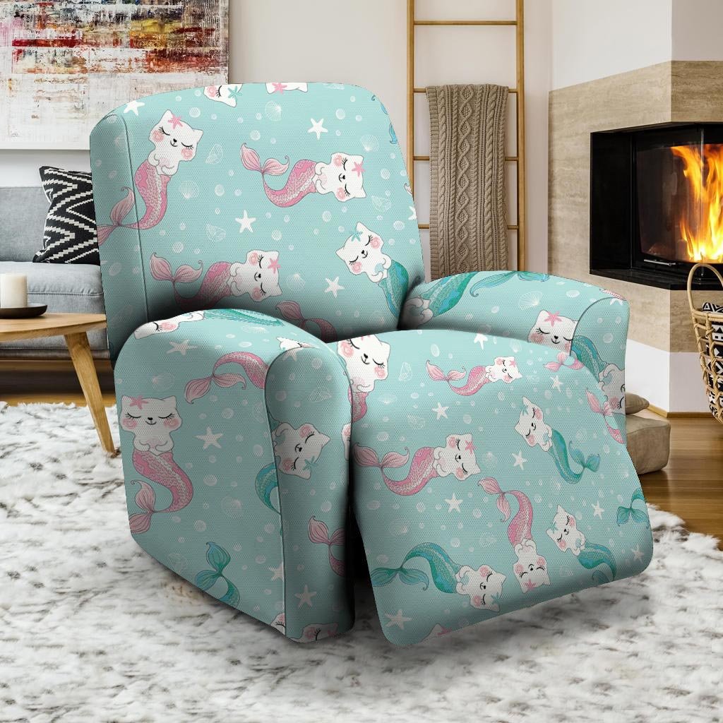 Cute Cat Mermaid Print Recliner Cover-grizzshop